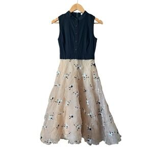 Dowisi Tulle Embroidered Midi Dress Small Fairy Whimsigoth Party Prom